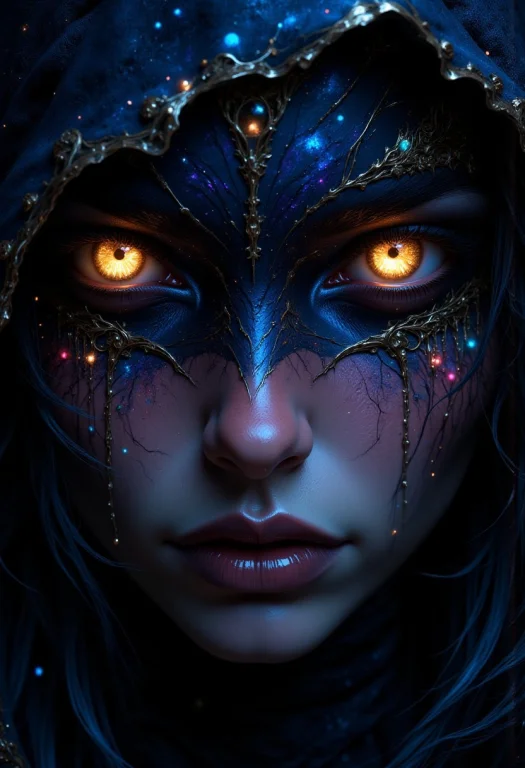 A Close-up Of The Sorceress Enigmatic Eyes, Swirling With In...