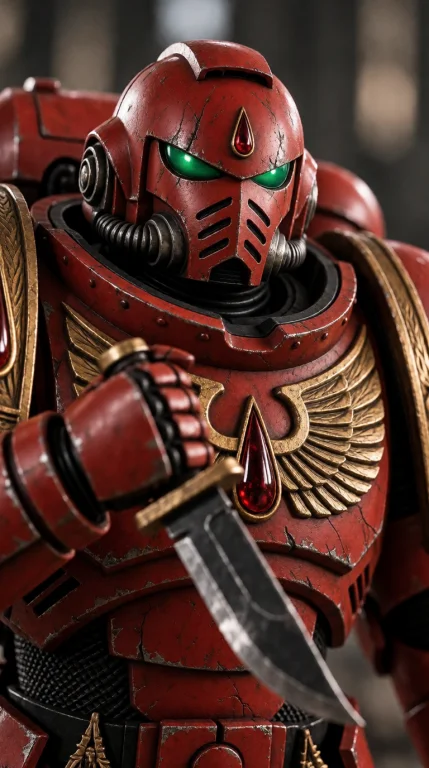 Cinematic Film Still, Close Up, Blo0da40k Holding A Combat K...
