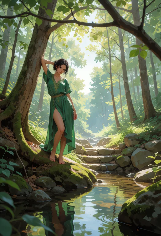 Painterly Illustration With A Vibrant Color Palette And Soft...