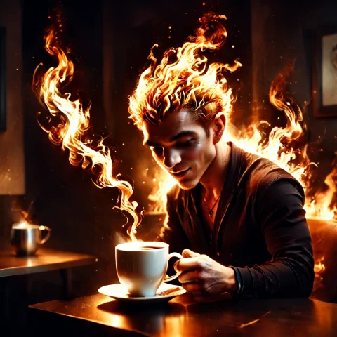Zpdxl3, Flamestyle, Cup Of Coffee, Loraflamestyle1, Lorafant... — Stable Diffusion AI Prompt: zPDXL3, flamestyle, cup of coffee, , , 