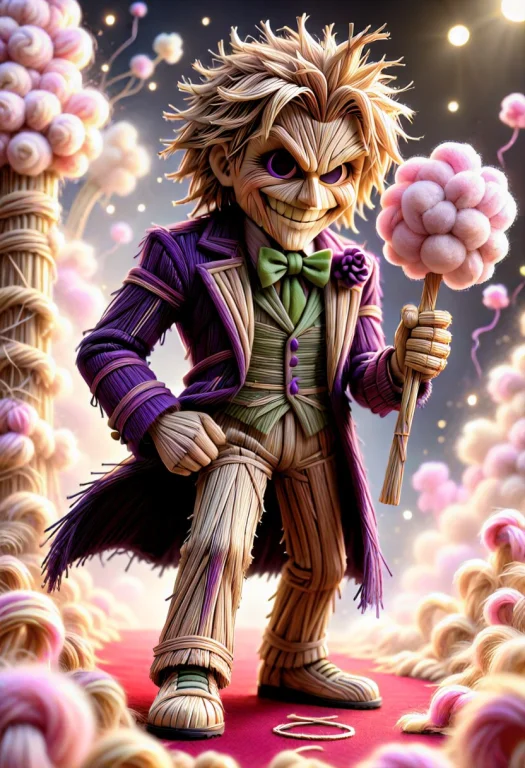 A Detailed Sculpture Of The Joker Walking Down A Glamorous R...
