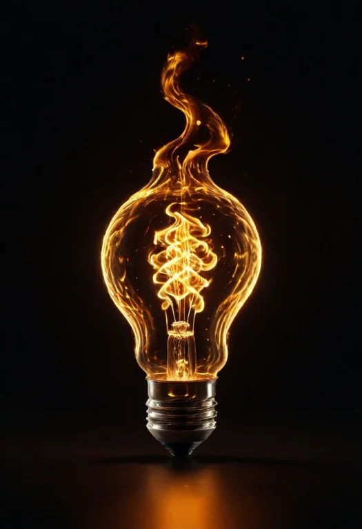 8k, Raw Digital Photo, A Vintage Lightbulb Floating In Compl...