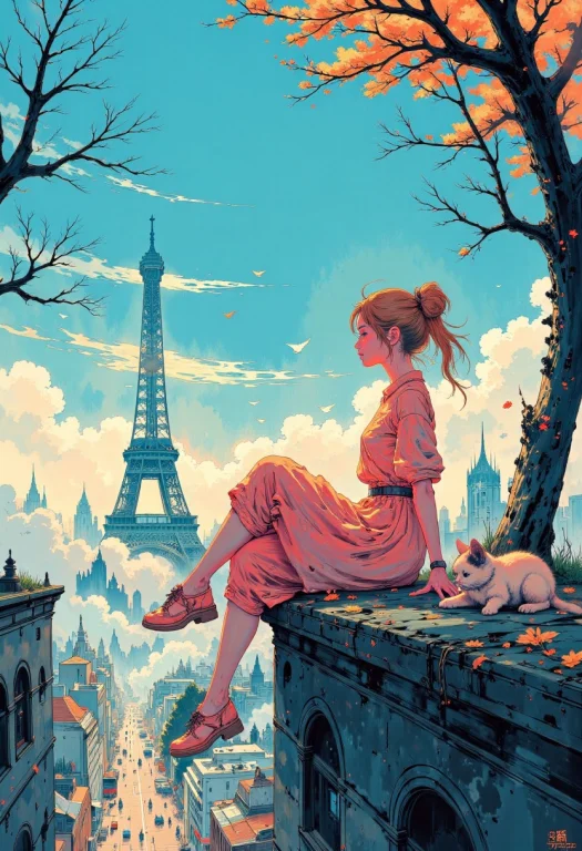 A Dynamic Anime-style Illustration Of A Glamour Woman Sittin...