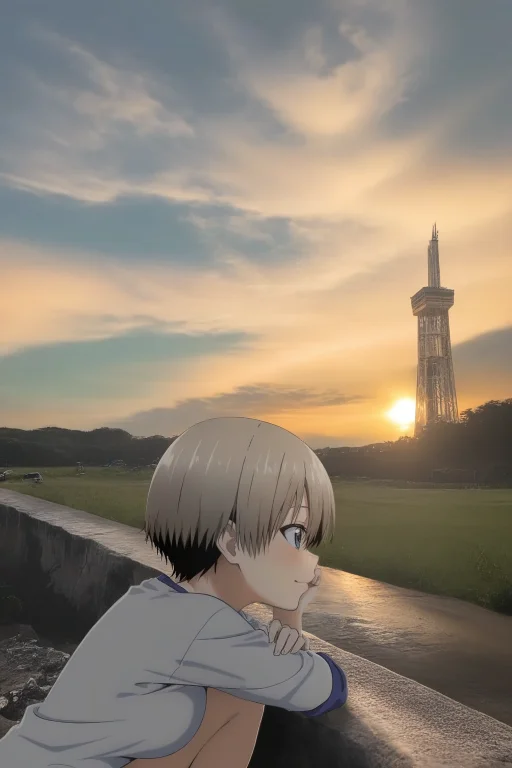 1girl, Uzaki Hana, Uzaki-chan Wa Asobitai, Side View, Evenin...