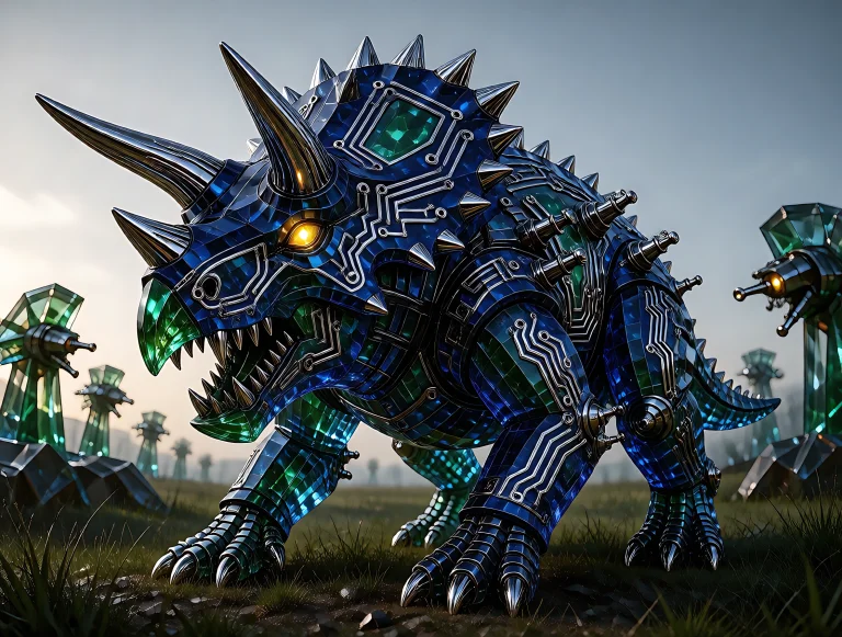 Technoglass Frightmare Triceratops, Technoglass Rocks, Techn...