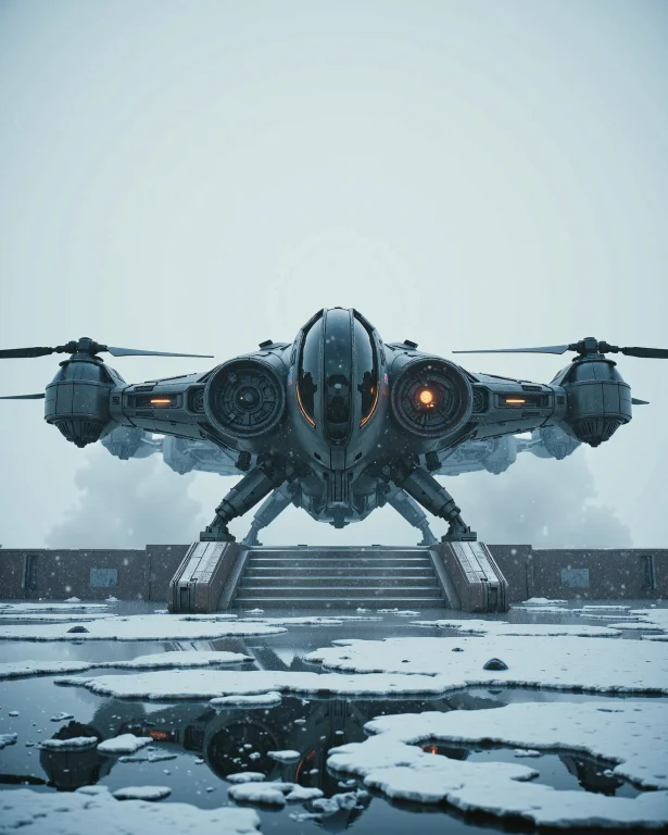 In The Style Of Cksx, Dynamic Angle Shot Of A Vtol Ckspacesh...