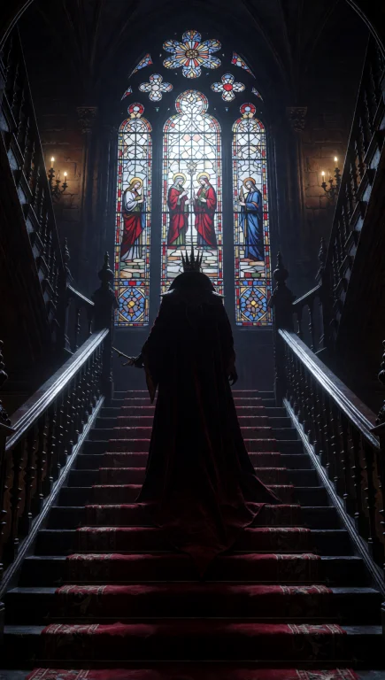 36. Gothic Vampire Lord, Victorian Grand Staircase, Crimson...