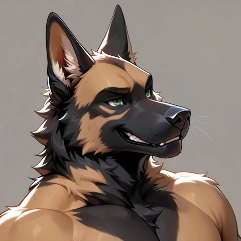 1boy, Furry, Headshot, German Shepherd — Stable Diffusion AI Prompt: 1boy, furry, headshot, german shepherd