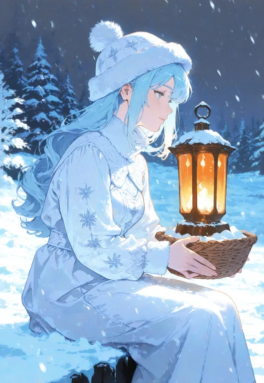 Masterpiece, Best Quality, 1girl, Frost-blue Hair, Short Cho...