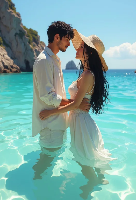 Create A Romantic Image Of A Beautiful Young Woman Standing...