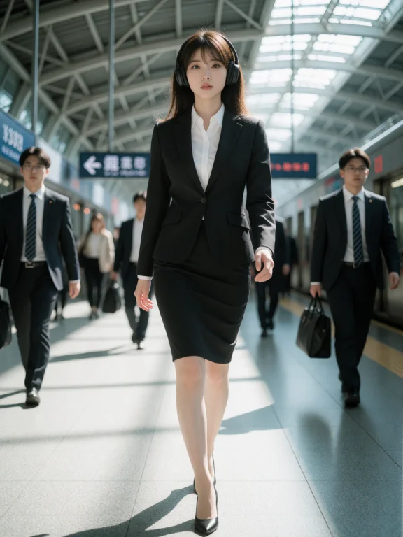 Cinematic, Ultra-realistic Photo, Outfit A Tailored Black Su...