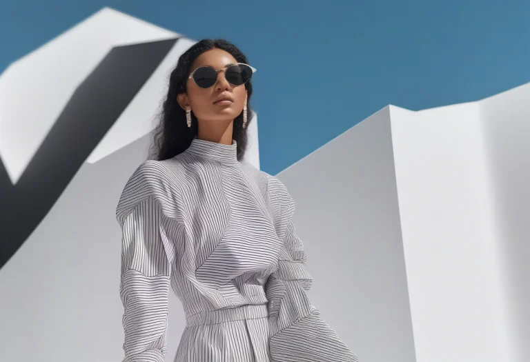 A Monochrome Outfit Against A Seamless White Sweep, Film Pho...