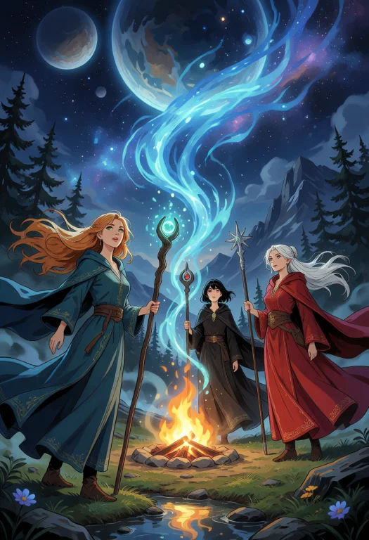 An Illustrative Fantasy Painting With Clean Linework And Vib...