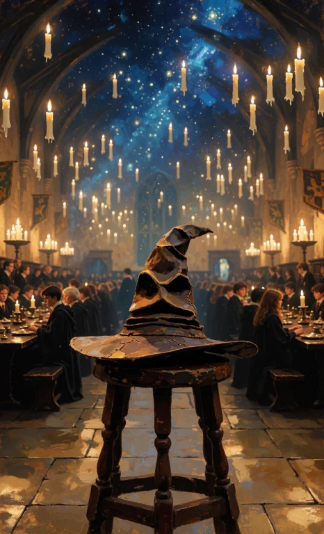 The Great Hall At Hogwarts During The Sorting Ceremony. In T...