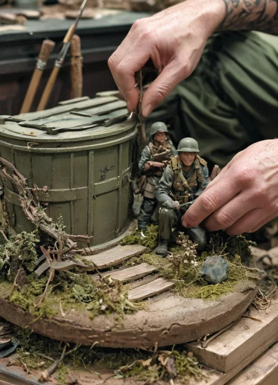Artdrm,the Artists Hands Paints A Military Diorama,8k,f2.8,r...