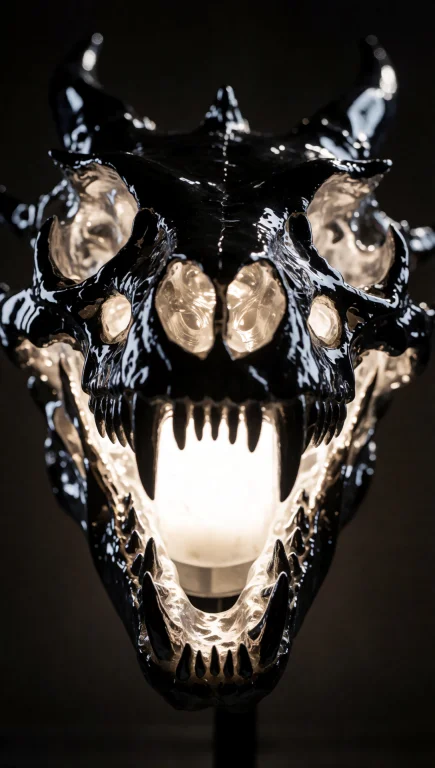 131. Abstract Dragon Skull, Crystal Formation Growth, Glowin...