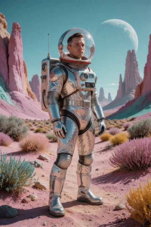 Retrofuturismbymrjohn, An Explorer In A Retro-futuristic Sil...