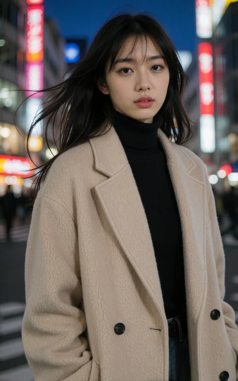 Photorealistic Fashion Portrait Of A Chic 25-year-old Japane...