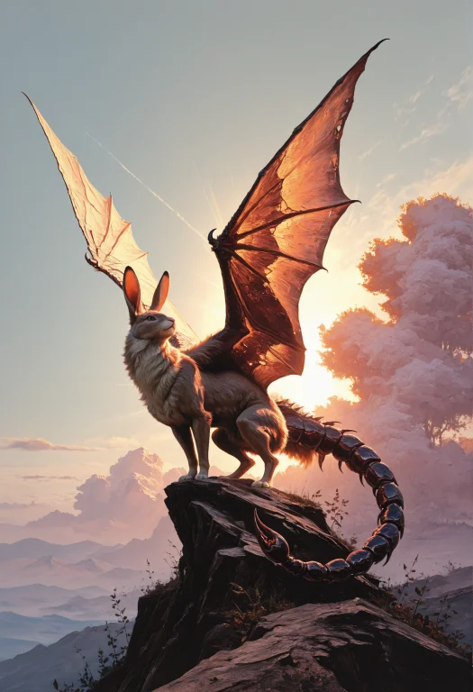 Minimalistic, Simple, Rabbit, Hare, Majestic, Epic, Dragon W...