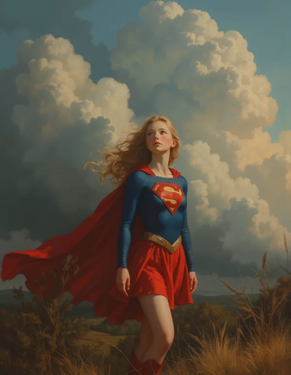 Masterpiece, High Quality, Oil Painting, A Serene Young Teen...