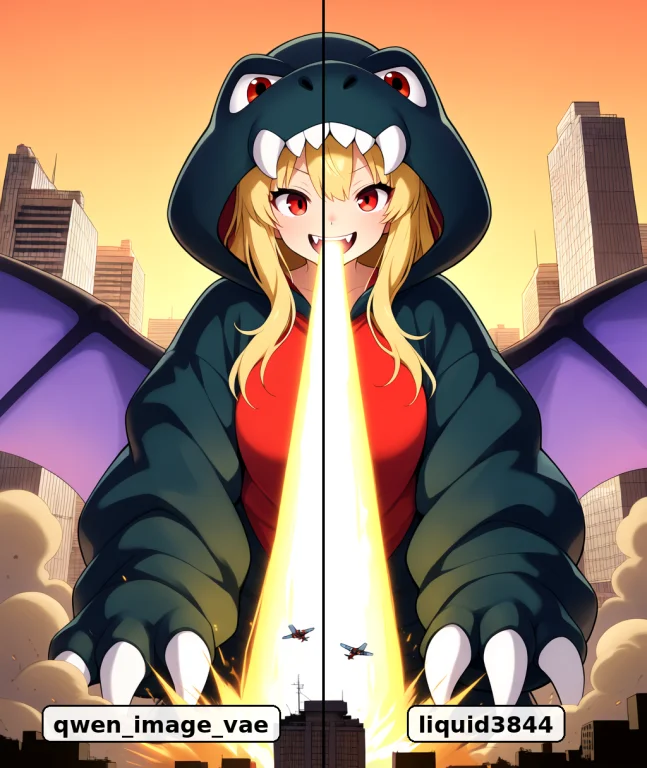 1woman, Giant Kaiju Girl, Enormous Scale, Sitting Among Tall...