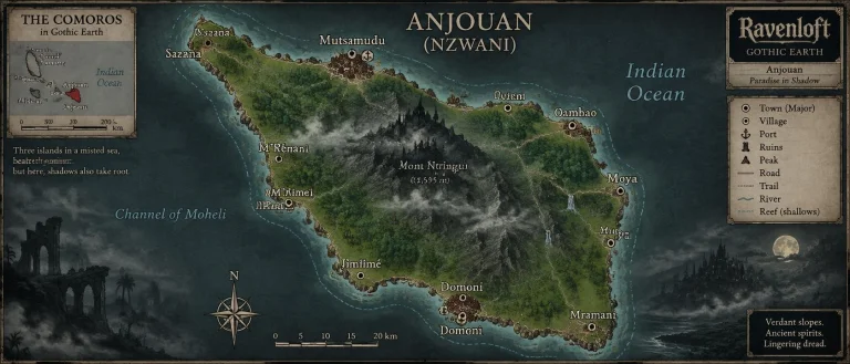 Anjouan Island, Comoros, Map Of Ravenloft Gothic Earth Adven...