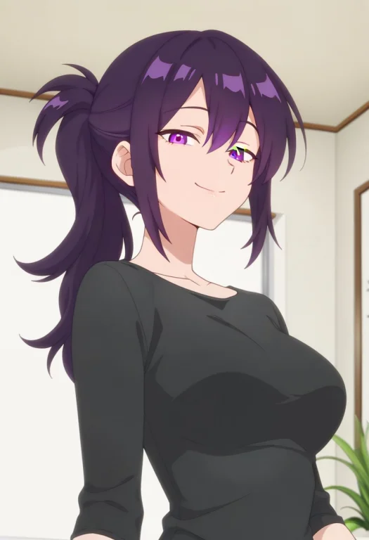 1girl,solo,mm,mature Female,purple Eyes,purple Hair,long Hai...