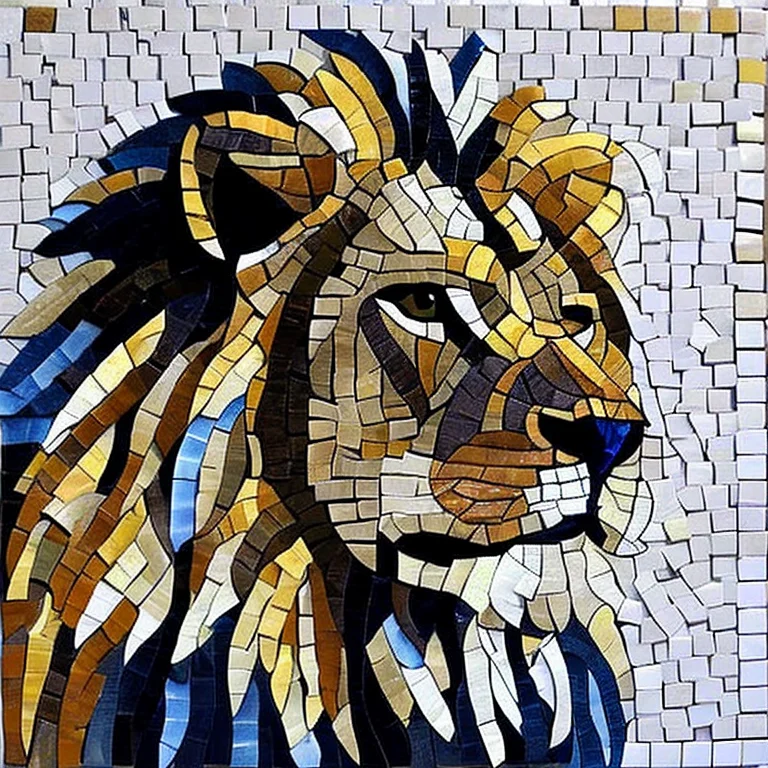 Lion Mosaic Art