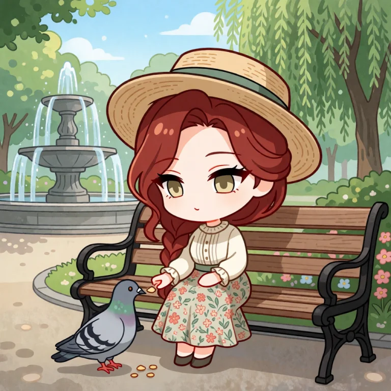 Highres, Absurdres, Chibi, A Chibi Woman With Elegant, Sweep...