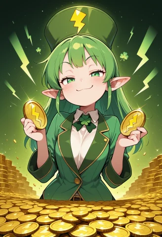 Embeddinglazympos, Shamrockworld, 1girl, Solo, Leprechaun, S... — Stable Diffusion AI Prompt: embedding:lazympos, ShamrockWorld, 1girl, solo, leprechaun, smug, holding object...