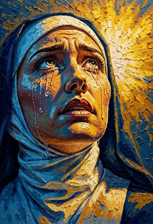 A Deeply Expressive Impasto Oil Painting Of A Breathtakingly...