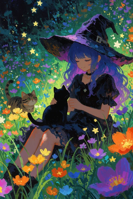 Njsw33t, The Painting Style Is Highly Textured, With Thick,...