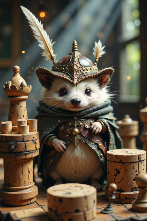 Low-angle Macro On A Hedgehog Wearing Miniature Brigandine A...