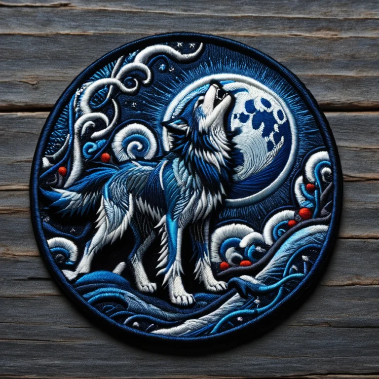 Ral-embroideredpatch An Embroidered Patch Of A Howling Wolf...