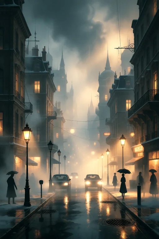 Strangedaal. Photo-realistic Nighttime Urban Scene Of A Hist...