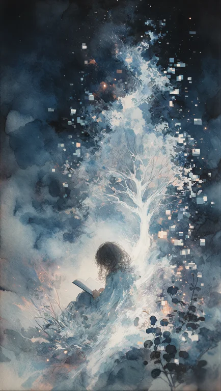 A Girl Gaze A Moon Under A Moonlit Night Sky, Environmental...