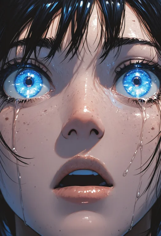 Mcht2, Blue Eyes, Solo, Open Mouth, Black Hair, Looking At V...