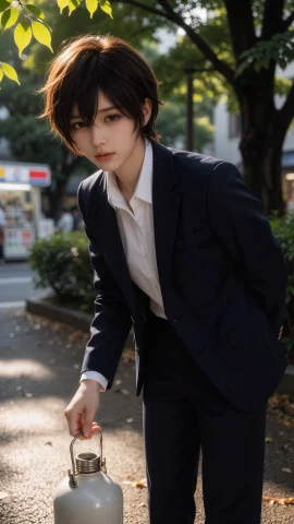 Kirishima Arata,cosplaycosplay Masterpiece, Best Quality, Ul... — Stable Diffusion AI Prompt: 雾嶋新(Kirishima Arata),电影感Cosplay人像、写实角色还原、精细布料渲染、逼真皮肤...