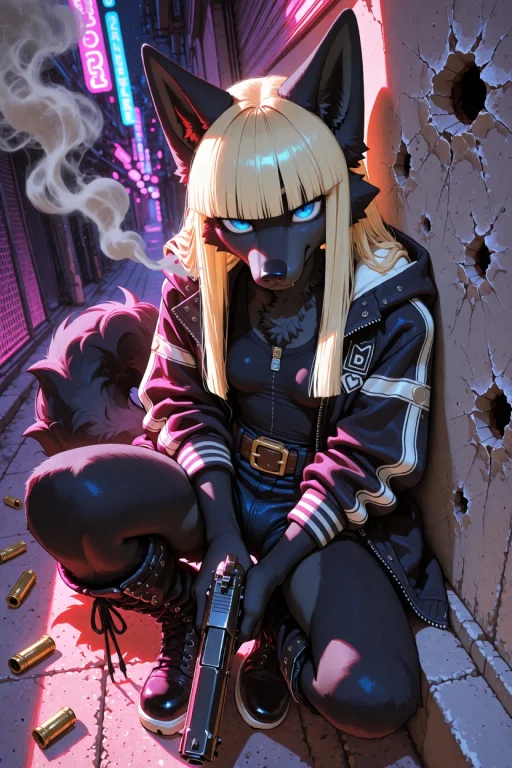 Df5tyle, Lisa Is An Anthropomorphic Wolf Girl With Solid Bla...
