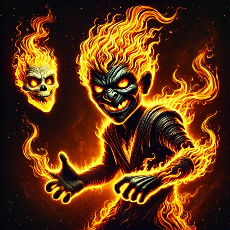 A Burning Elemental Spirit Shaped Like A Skeleton Is Launchi...
