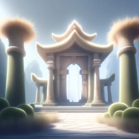 An Impossibly Tall, Moss-dappled Ancient Temple, Its Entire... — SDXL AI Prompt: An impossibly tall, moss-dappled ancient temple, its entire exterior surface con...