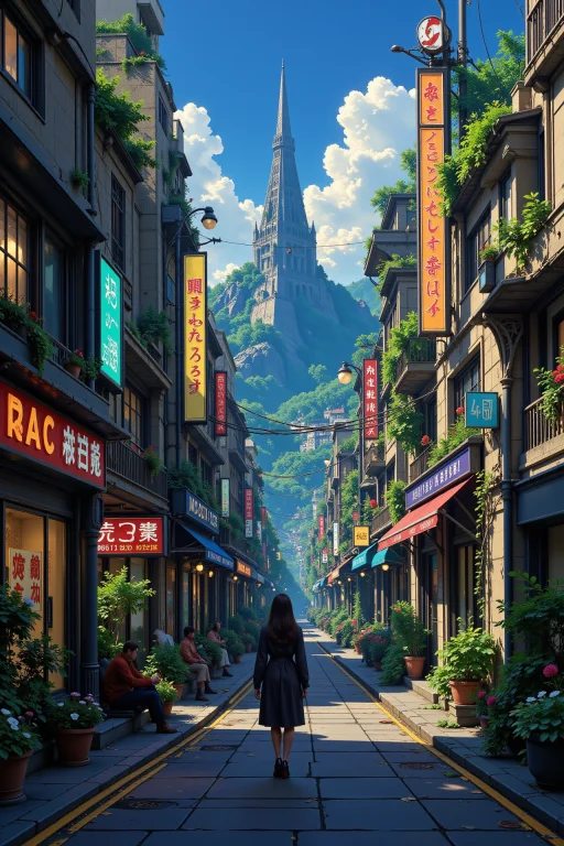 A Cyberpunk Futuristic Street Beautiful Landscape, Morning,...
