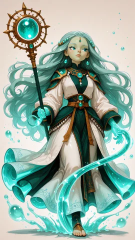 Cartoonladies Style. S0ftnsm00th, Toondaal, A Full-body Fant... — Stable Diffusion AI Prompt: CartoonLadies style. S0ftNSm00th, ToonDaal, A full-body fantasy spellcaster surr...