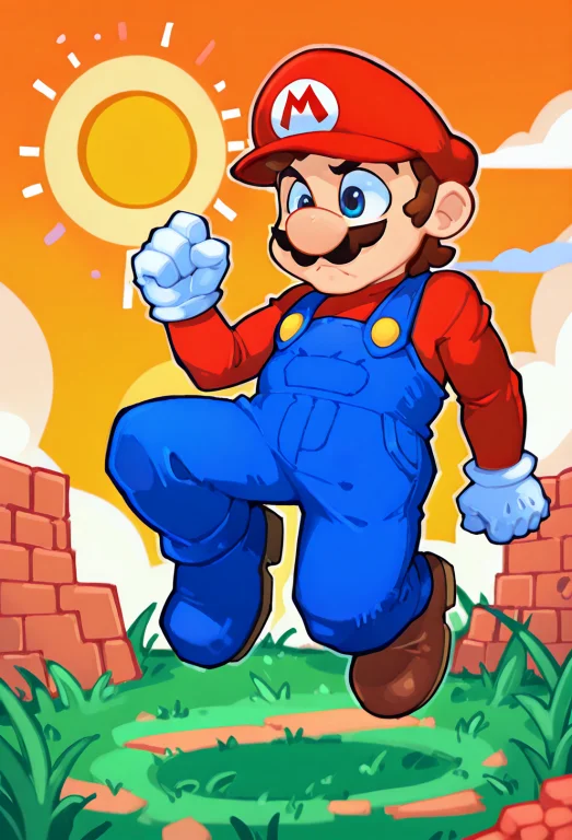 Masterpiece,best Quality,absurdres,mario,1boy,red Hat,red Lo...