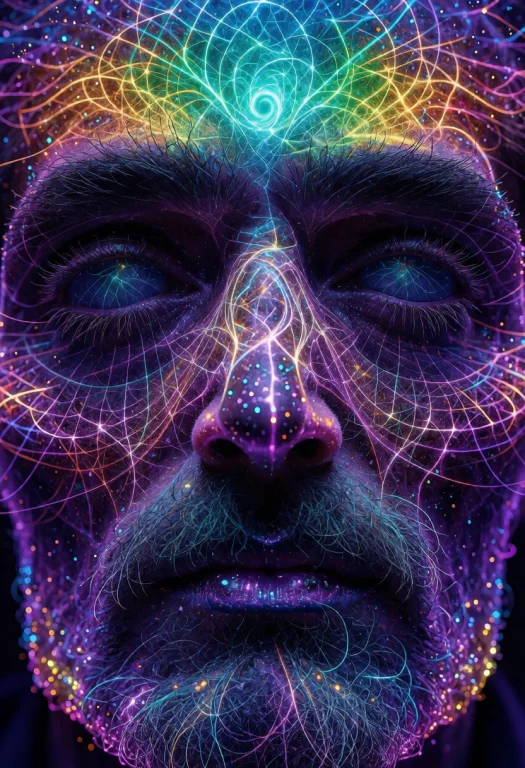 Surreal Photo, Close-up, Wise Wizard Face, Defining Facial F...