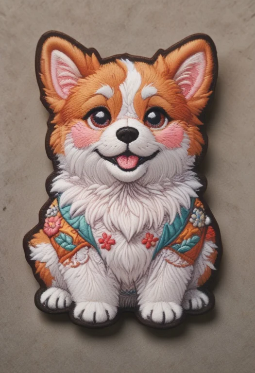 A Cute Chubby Corgi, Ral-embroideredpatch