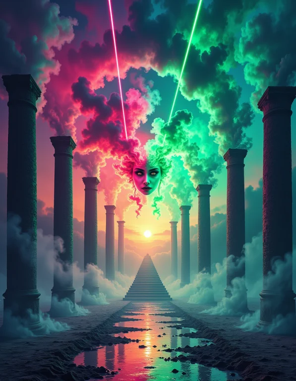 Aidmahidreamstyle, A Surrealist Painting Of An Endless Deser...