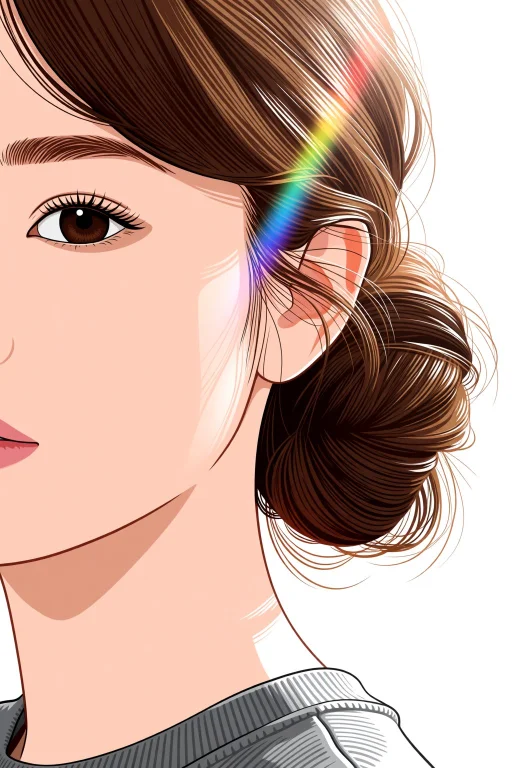 Woman Face Closeup, Textured Low Bun, Natural Look, Prodigio...