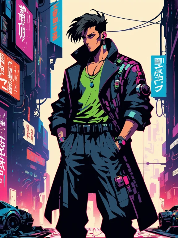 Mad-stncl, Man Cyberpunk Alley Lorastencilartsdxl0.8, Master...