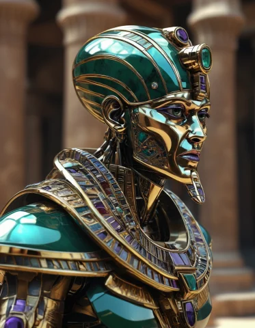 Ancient Egyptian Art Robotpunk Effortless Bidirectional Path... — SDXL AI Prompt: Ancient Egyptian Art Robotpunk Effortless bidirectional path tracing godot engin...